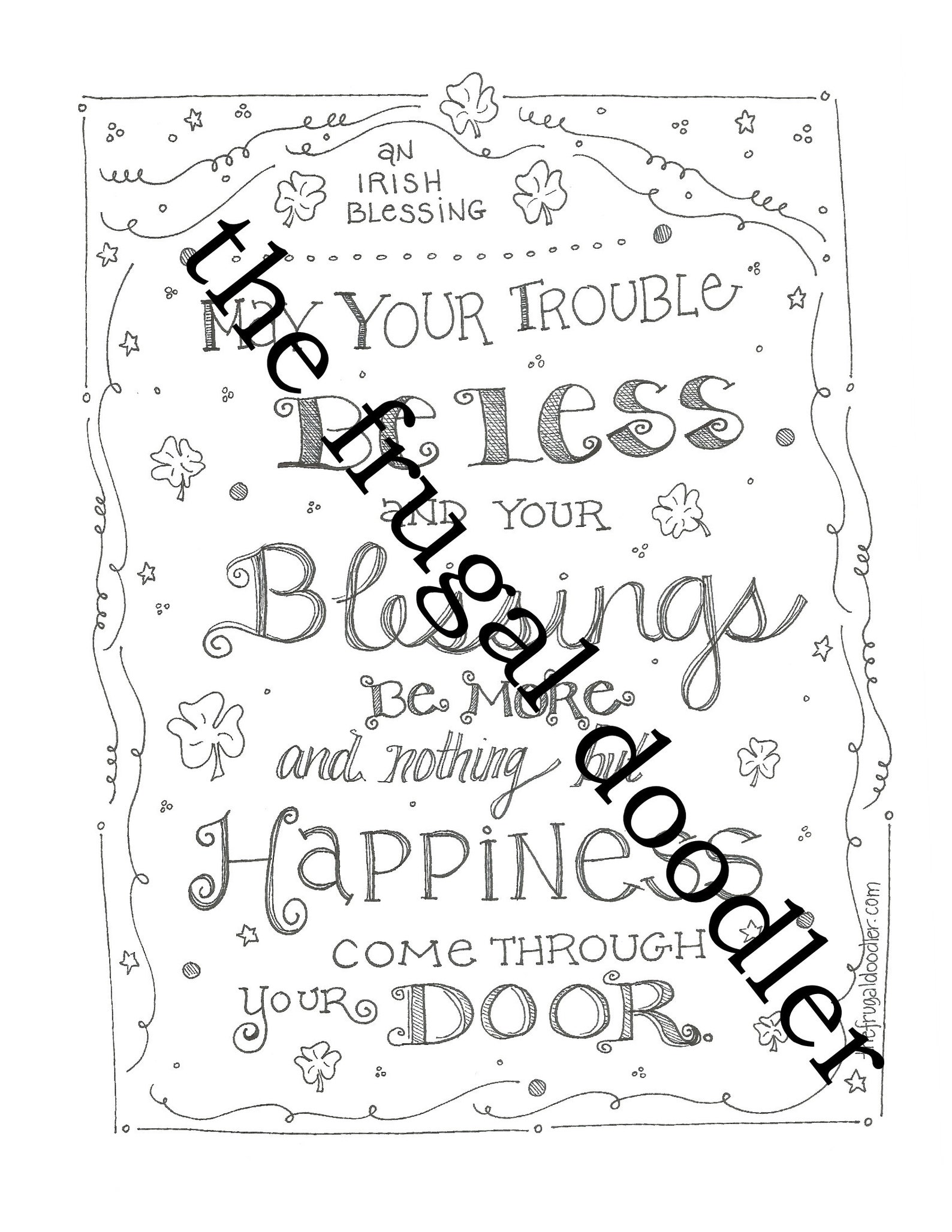 An Irish Blessing Adult Coloring Page Ready to Print. Kids - Etsy