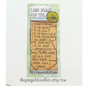 Long Island Iced Tea Recipe Fridge Magnet. Drink Great gift for wine or vodka loving friends. Funny alcohol theme refrigerator magnets