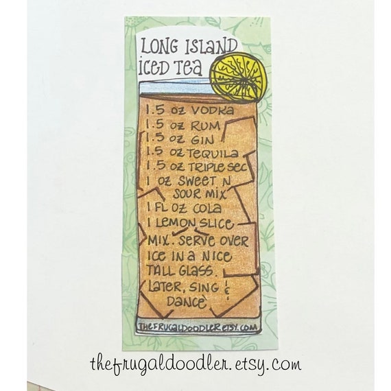 Long Island Iced Tea Recipe Magnet, Alcohol Gift