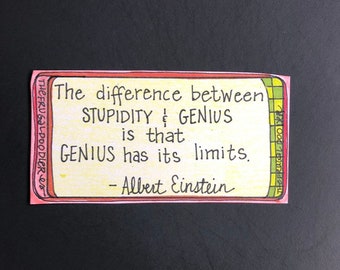 Funny Albert Einstein Quote Magnet - Sarcastic Snarky Fridge Decor