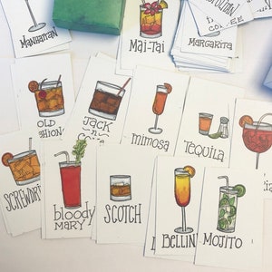 Gioco di carte Memory Cocktail, mazzo di 60 carte Memory colorate e resistenti (30 pezzi) con scatola abbinata, regalo per la serata degli adulti, divertenti carte originali