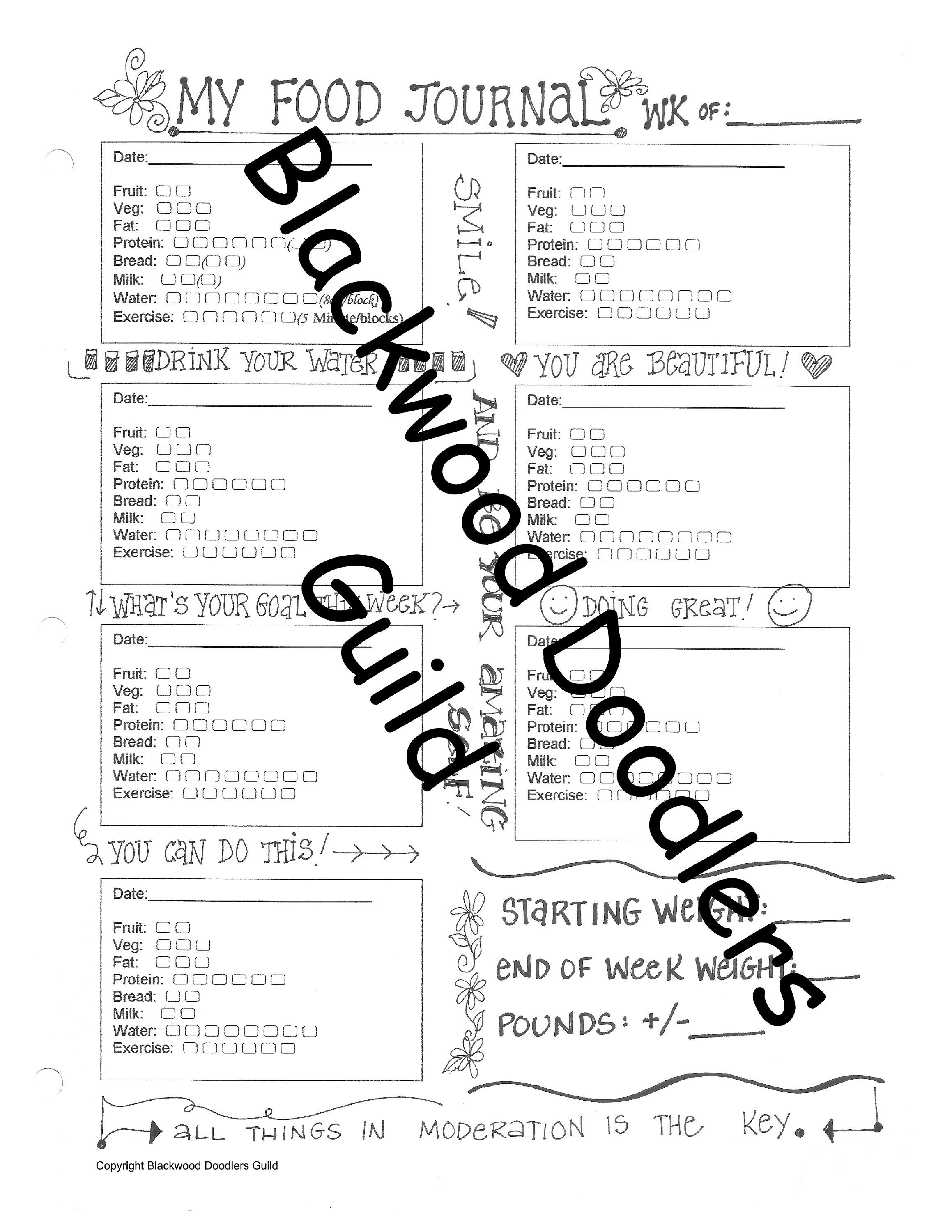 Vintage Weight Watchers Food Journal - Ready to Print as an Instant Download. Print as Many as ...