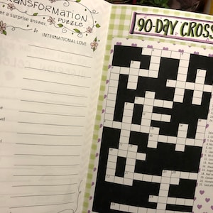 Libro de actividades de 90 días, 13 páginas a todo color con juegos y rompecabezas de palabras, más dos (2) tarjetas de bingo de 90 días para fanáticos serios de 90 días, regalo de cumpleaños