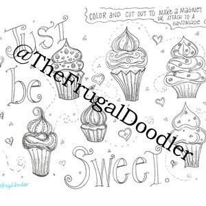 Just Be Sweet Cupcake Malseite zum Ausmalen oder für Kinder zum Ausdrucken. Kinder Malseite zum Herunterladen und Ausdrucken