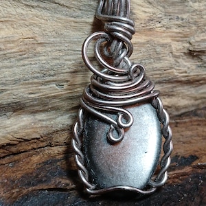 Silver sheen obsidian pendant
