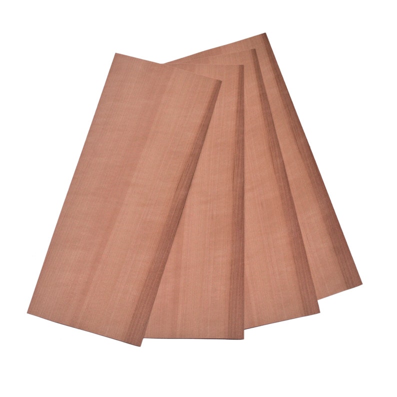 marquetry. 30 x 12 cm crafts models DIY Set of 4 sheets 11.5 x 4.5 Pear real wood veneer 0.6mm
