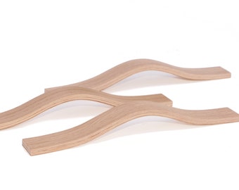 Modern, stylish, wooden furniture drawer pulls, handles. 2 sizes 195 and 230 mm. Natural European Oak finish