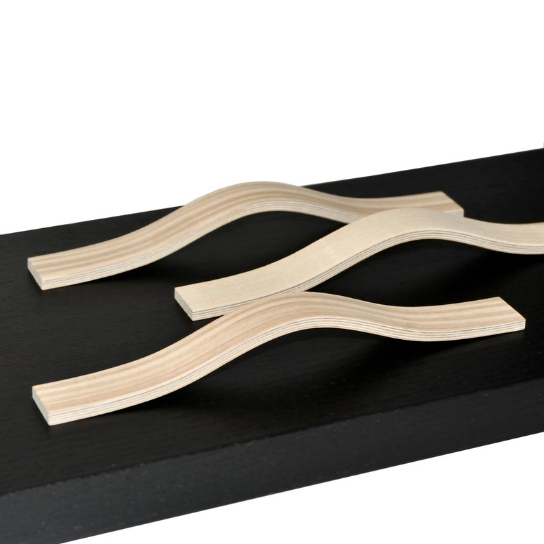 Modern stylish wooden furniture drawer pulls. 2 sizes. Etsy