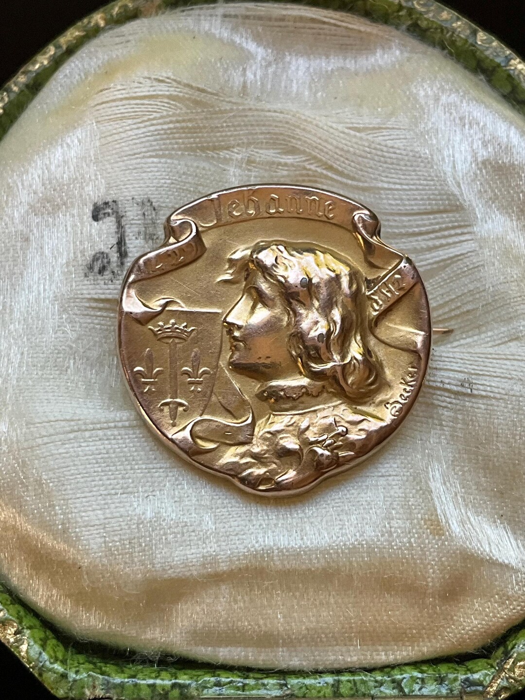 Ancienne broche en plaqué or FIX abstrait antique costume jewelry