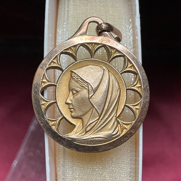 Médaille de la Vierge Marie signée Contaux, par Oria de Paris