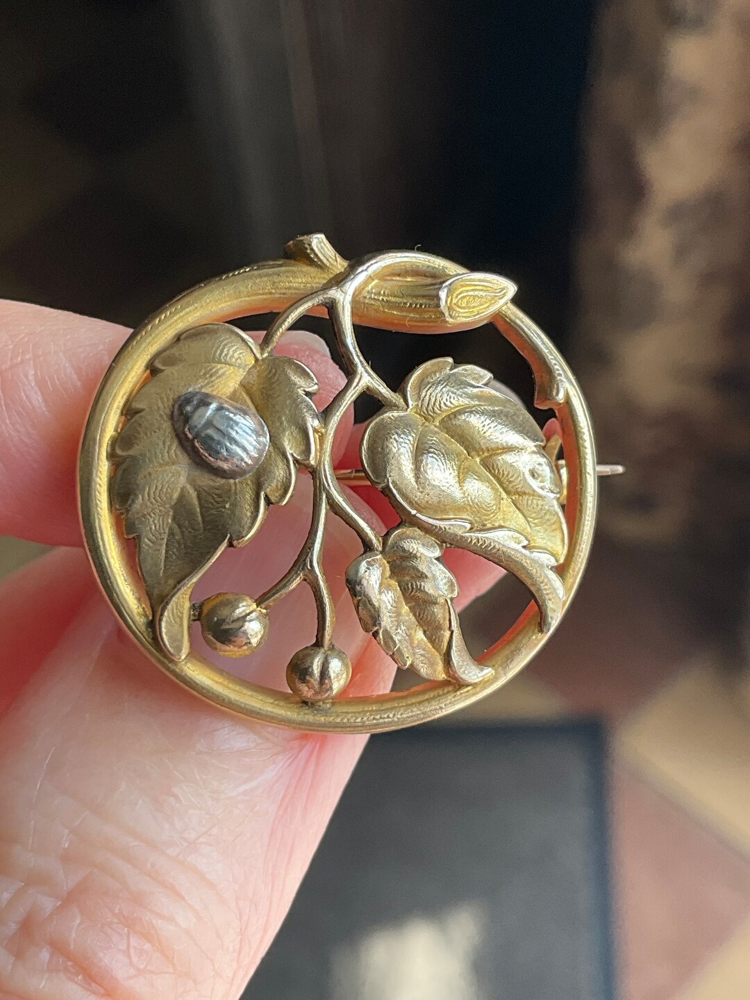 Belle Broche Ancienne Style Art Nouveau En Fix - Occasion, Sans Pierre