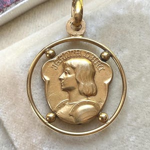 Antique French Joan of Arc Medal signed Oria, c.1910