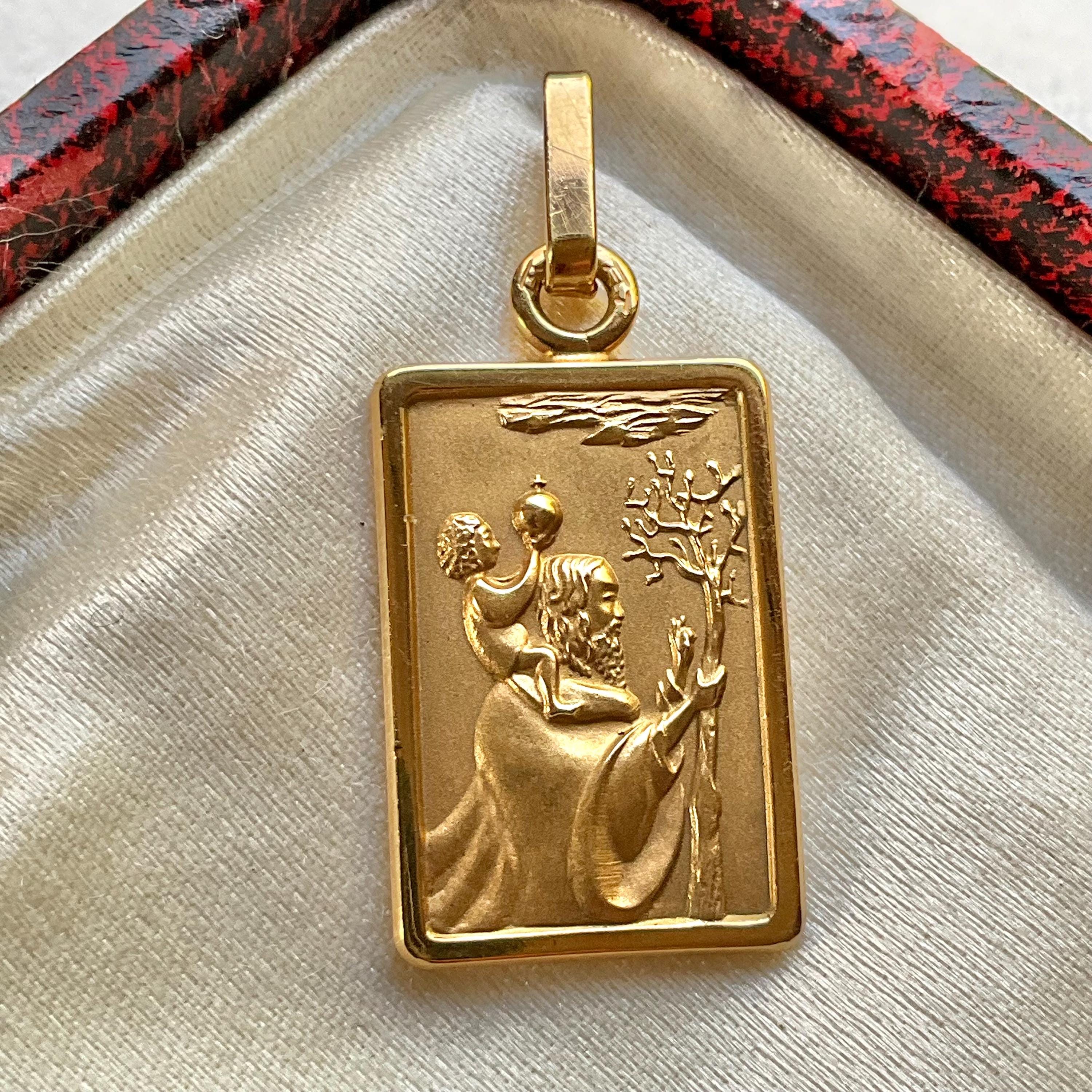 Pendentif Saint-Christophe En Plaqué Or - Marque Murat, Occasion, Symbole De Protection Pour Voyageurs