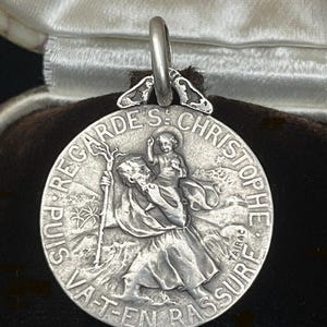 Pendentif Médaille Saint-Christophe Art Nouveau en Argent par Tairac, France
