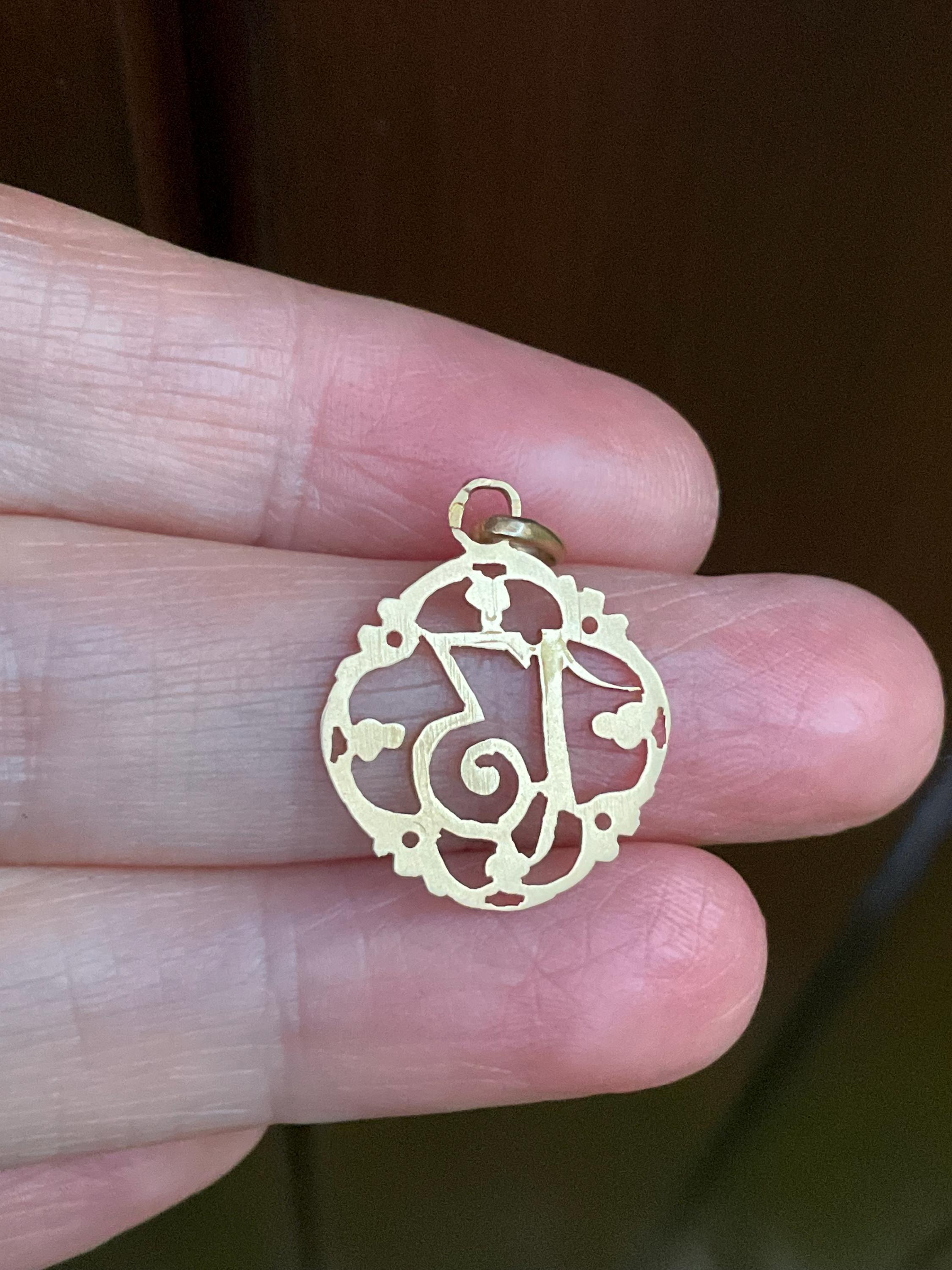 Broche Porte-bonheur Numéro 13 – Début XXème – Cuivre Et Pierre Grise