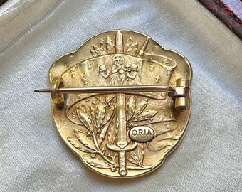 Rare Broche Ancienne Jeanne D'Arc - French Antique Vintage, Métal