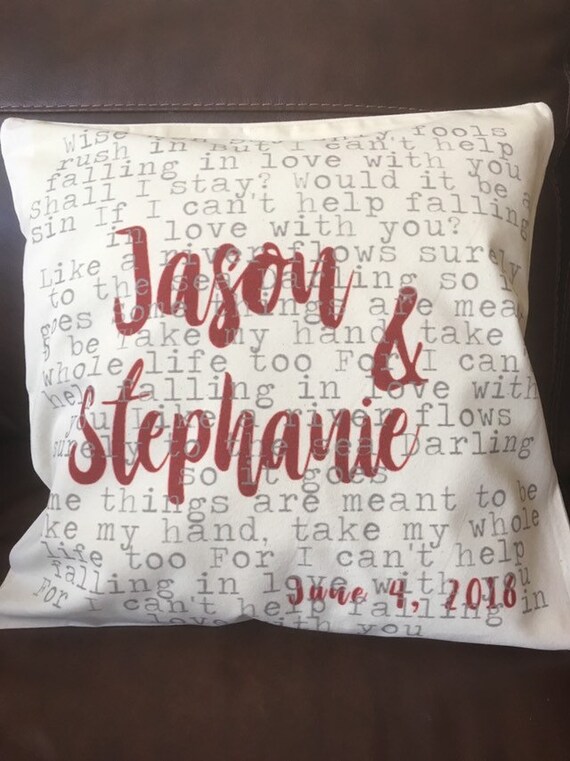 Personalized First Dance Print Her Favorite Song Throw Pillow Etsy