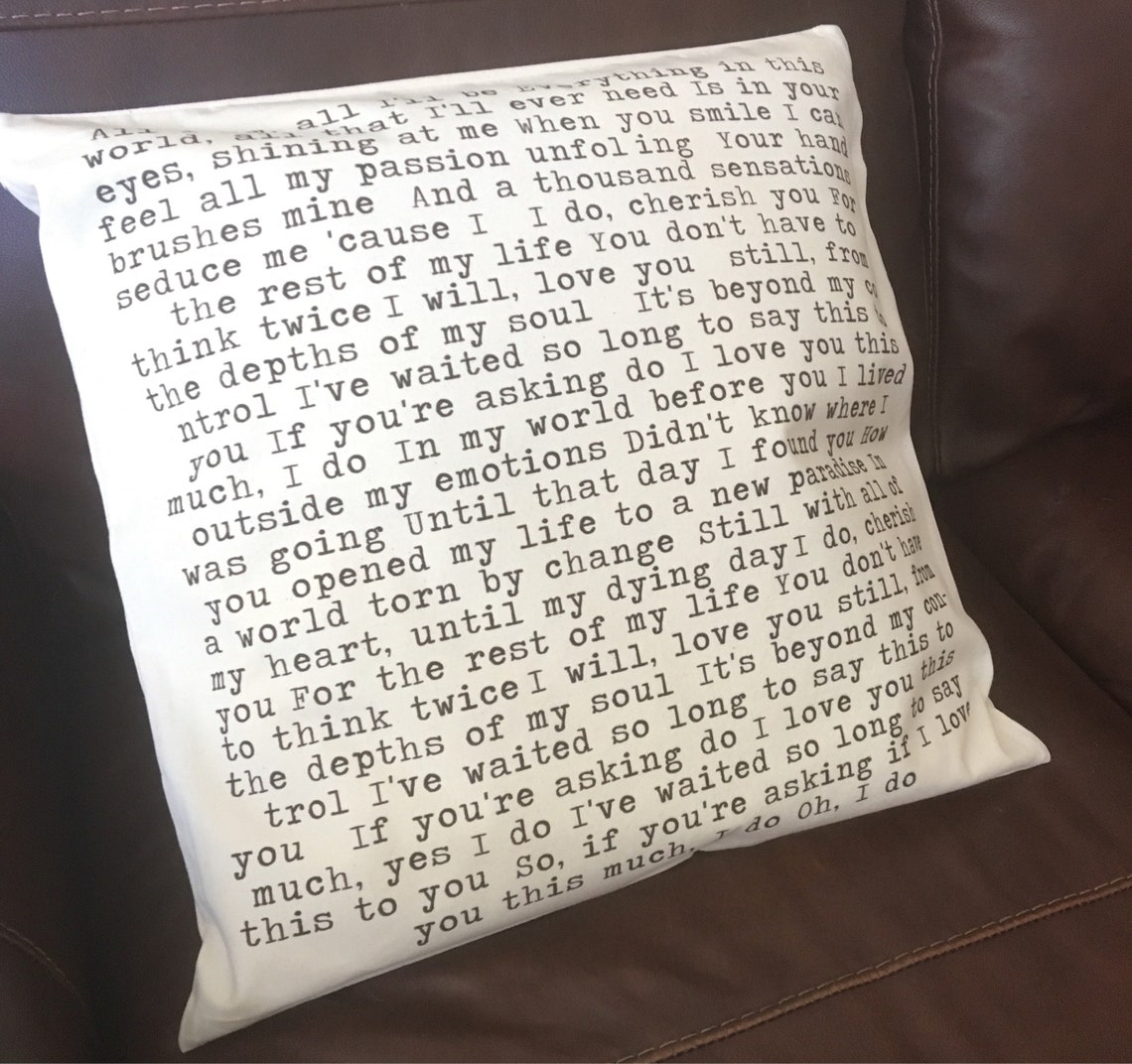 Any Poem Printed My Favorite Poem Throw Pillow Cover Wedding Etsy