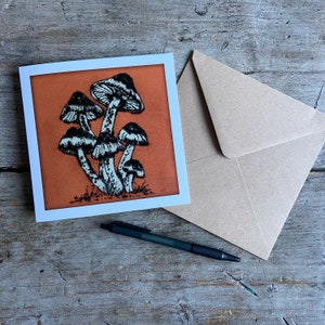 Mushroom / Fungi Greetings Card | Art Card | Mushroom | Sulphur Tuft | Birthday | Gift | Drypoint