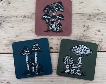 SECONDS | Art Coaster | Mushroom Coaster | Drinks Mat |