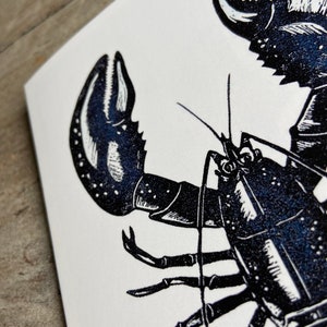 Lobster Linocut Greetings Card Art Card Any Occasion Card image 5