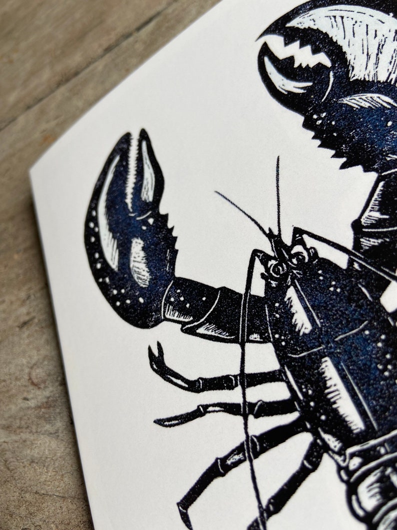 Lobster Linocut Greetings Card Art Card Any Occasion Card image 5