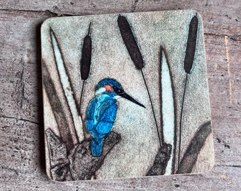 SECONDS | Art Coaster | Kingfisher Coaster | Drinks Mat |