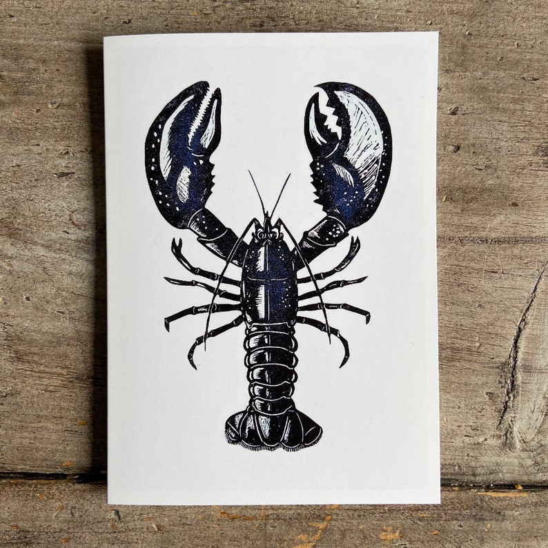Lobster Linocut Greetings Card Art Card Any Occasion Card image 3
