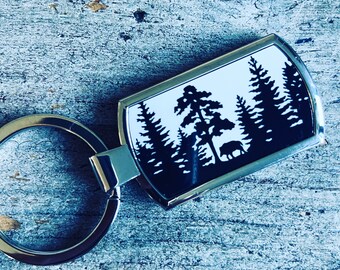 Forest and Boar Keyring/Keychain | Beast of Dean