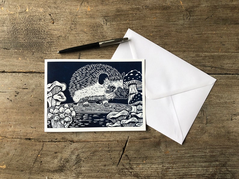 Truffle Shuffle Greetings Card Art Card Hedgehog Card image 1