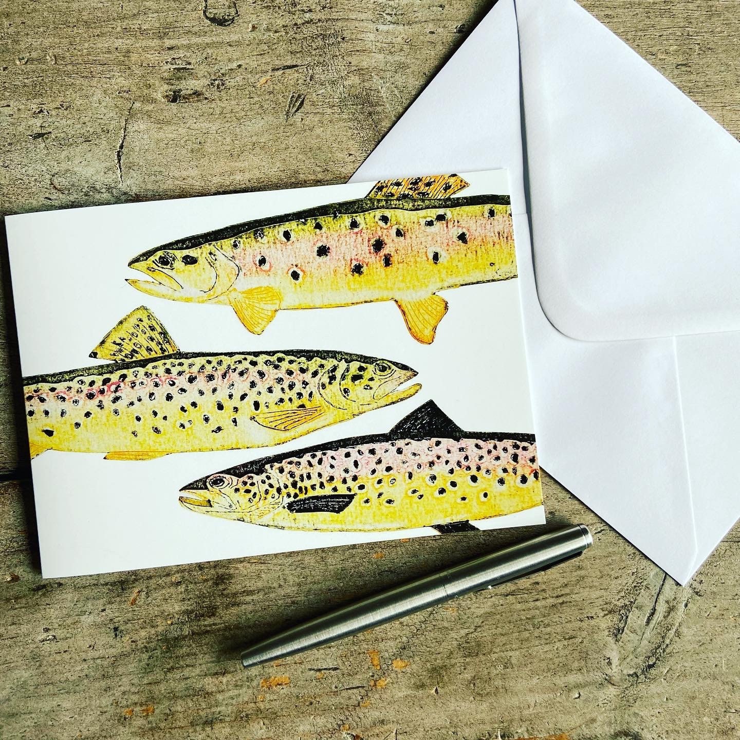Greeting Cards Rainbow Trout Greeting Card Art Birthday Cards Paper