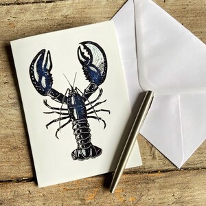 Lobster Linocut Greetings Card Art Card Any Occasion Card image 4