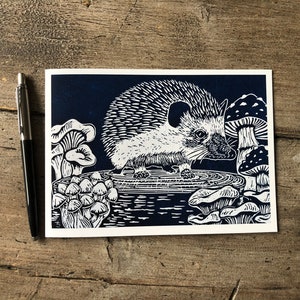 Truffle Shuffle Greetings Card Art Card Hedgehog Card image 2