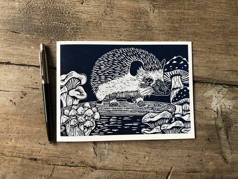 Truffle Shuffle Greetings Card Art Card Hedgehog Card image 2