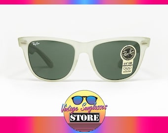 Ray Ban WAYFARER II Crystal "FROST" G-15 Bausch&Lomb original vintage sunglasses made in U.S.A. 1988