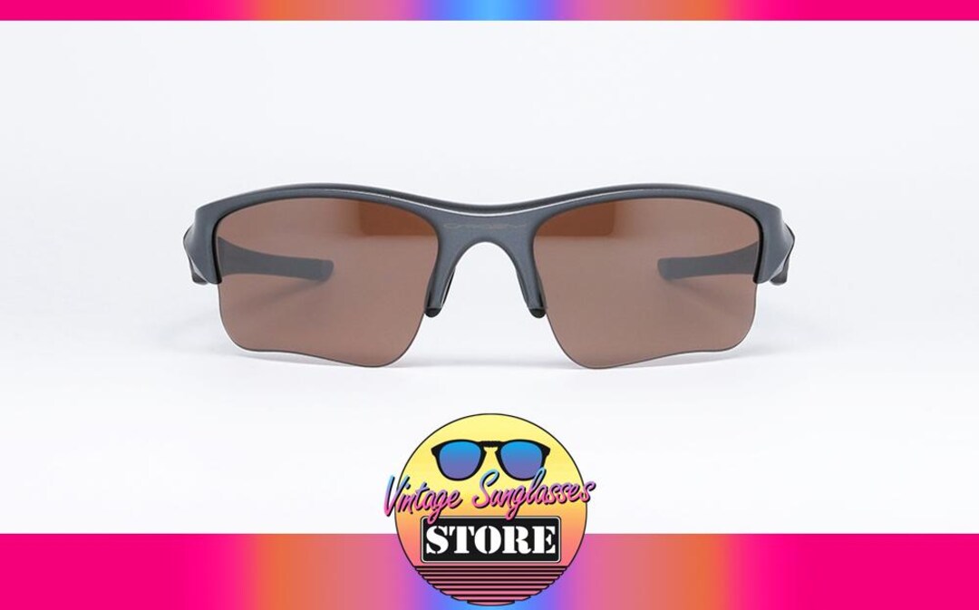 小物 Vintage Oakley Flak Jacket Made in USA Oakley Flak jacket sunglasses Black & Burgundy 03-918 56 21