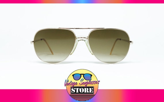 Luxottica 128 GEP-18K Vintage Sunglasses Made in Italy 1970  display picture 3
