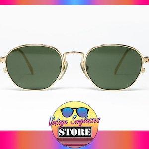 Jean Paul Gaultier 55-3182 22KGP TITANIUM-P Gold Plated RARE vintage sunglasses original made in Japan 1995