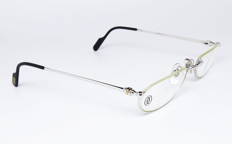 Cartier DEMI LUNE PLATINE Nylor original vintage eyeglasses made in Paris-France from '90s image 4