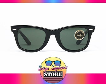 Ray Ban WAYFARER 5022 EBONY Bausch&Lomb original vintage sunglasses made in U.S.A. 1988