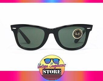 Ray Ban WAYFARER 5022 EBONY Bausch&Lomb original vintage sunglasses made in U.S.A. 1988