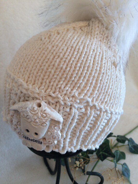 white cotton baby hat