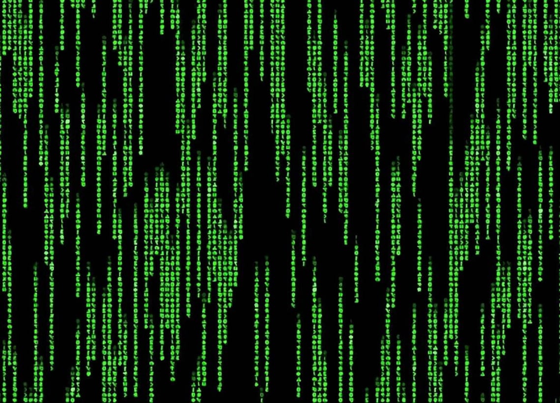 Matrix green falling code vector vectorized print ultra high | Etsy