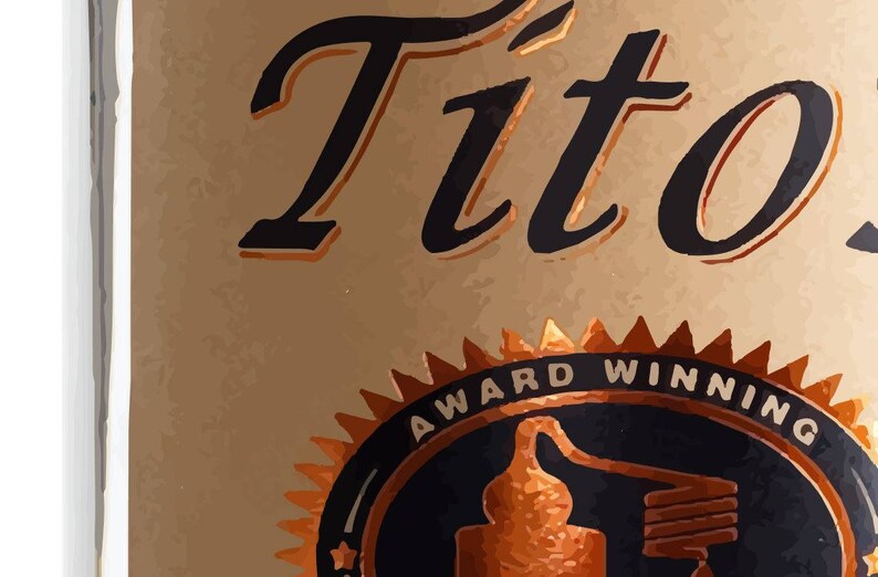 Tito's Titos vodka bottle vector vectorized print ultra Etsy
