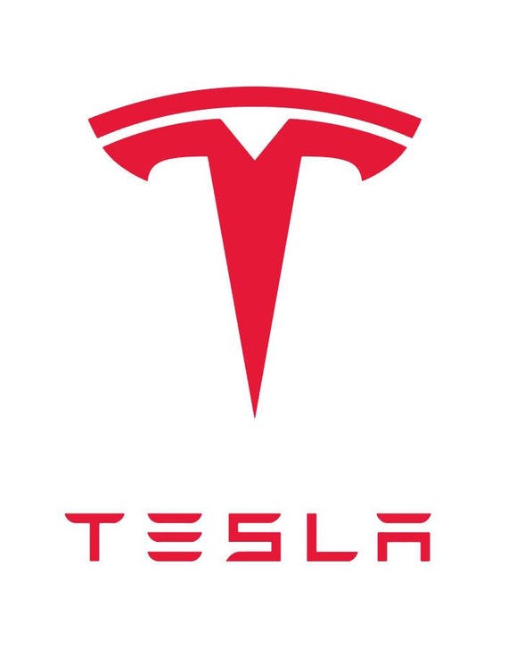 Tesla Model S blue with logo vector vectorized print poster high quality