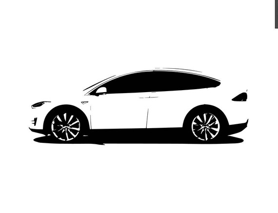 drawing of a tesla model x