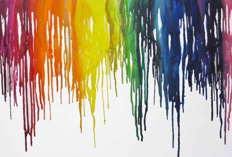 Rainbow dripping colors vector vectorized print ultra high Etsy