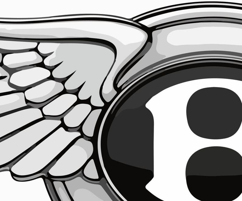 Bentley car logo emblem vector vectorized print ultra high