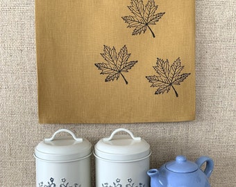 Linen Towels - Maple Leaves - Kitchen, Bathroom, Tea Towel, Gift for Mom, Friend, Hostess, Gift under 20 Dollars
