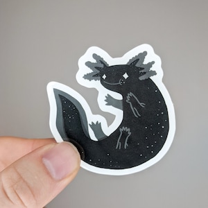 Black / Goth Axolotl Sticker